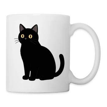 black cat cat black - Mug - white - Right