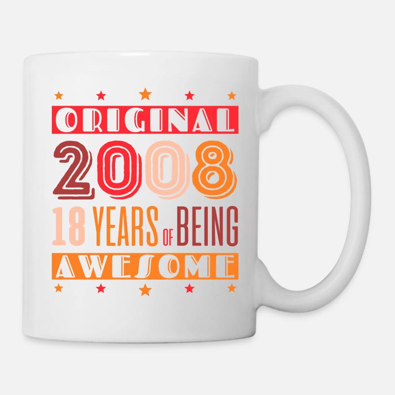 Retro-Jubiläum 2008: 18 Jahre - Tasse - Weiß