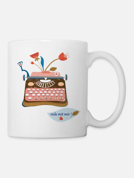 Schreibmaschine - Tasse - Weiß