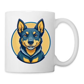 Australian Kelpie Dog Kawaii Cartoon Clipart Logo - Mug - white - Right