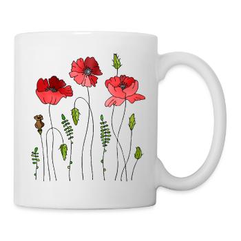 Blumen - Tasse - Weiß - Rechts
