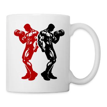 Silhouette de l’équipe de fitness - Mug blanc - blanc - Droite