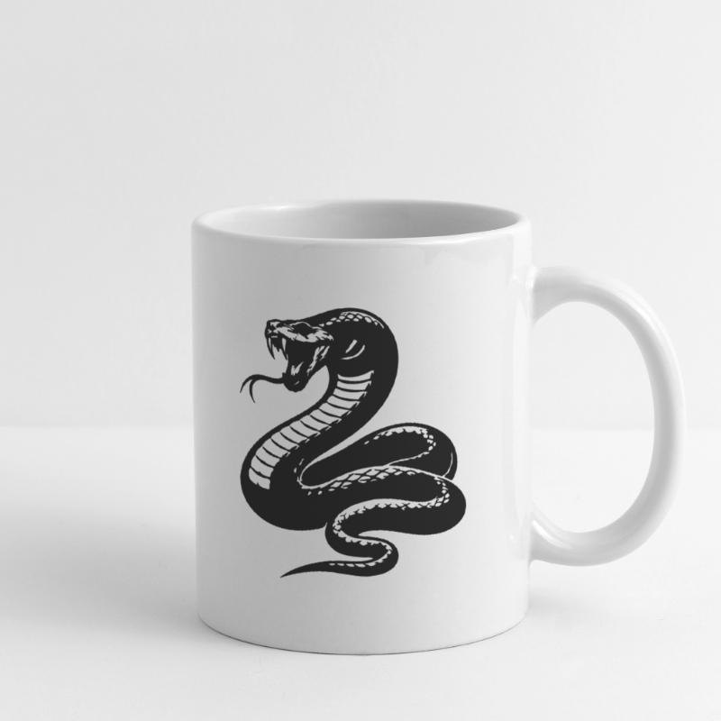 Silhouette du python serpent Mug blanc