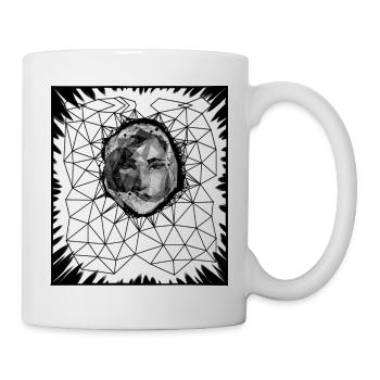 LOWPOLY WOMAN #2 - black & white - Mug blanc - blanc - Droite