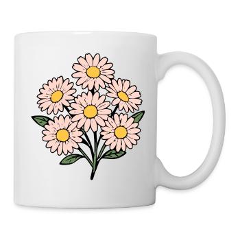 Bouquet fleur fleur rose pastel - Mug blanc - blanc - Droite