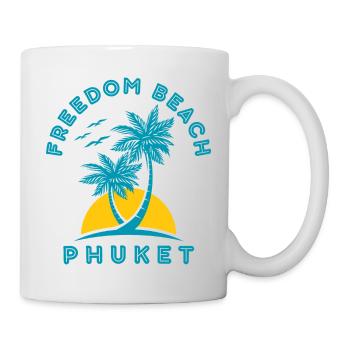 Coucher de soleil de palmier de Freedom Beach Phuket - Mug blanc - blanc - Droite