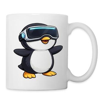 Joueur de réalité virtuelle Penguin mignon - Mug blanc - blanc - Droite