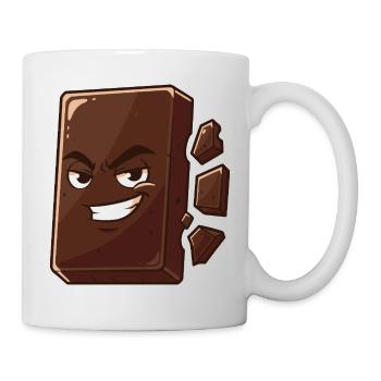 Charming chocolate block with grin - Mug - white - Right