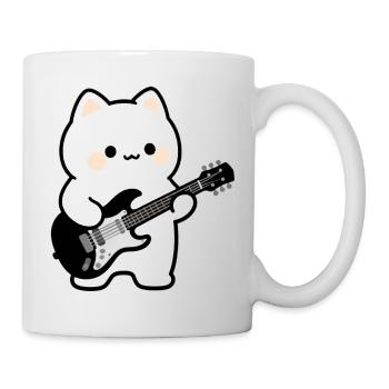Kawaii Katze mit E-Gitarre - Tasse - Weiß - Rechts