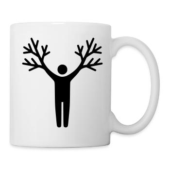 Baum Mensch Wurzeln Wachstum - Tasse - Weiß - Rechts