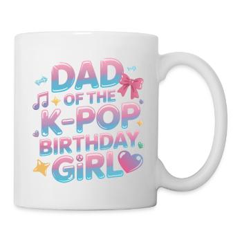 Papa des K-Pop Geburtstagskinds – Stolzer Vater - Tasse - Weiß - Rechts