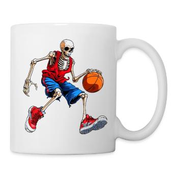 Basket-ball squelette / Crâne - Mug blanc - blanc - Droite