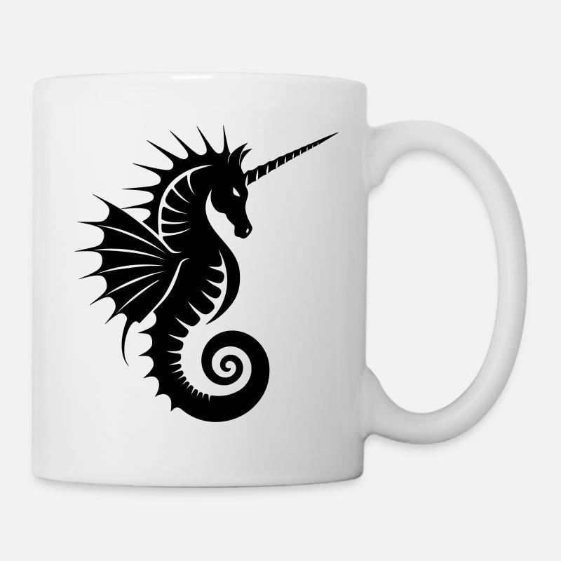 Silhouette de l’hippocampe licorne - Mug blanc - blanc