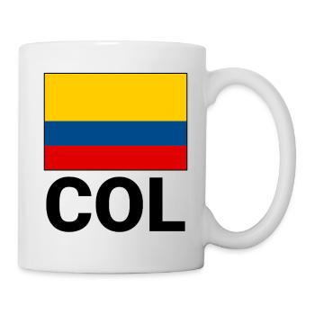 Kolumbien Fahne Trikolore mit Abkürzung COL - Tasse - Weiß - Rechts