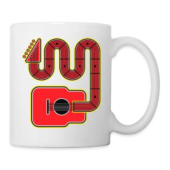 Guitare à forme abstraite rouge - Mug blanc - blanc - Droite
