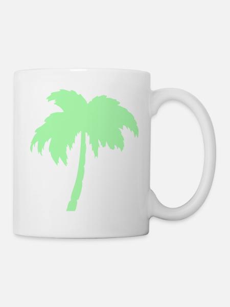 Palme Mint Silhouette - Tasse - Weiß