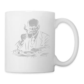 Illustration de la pause café de Freud - Mug blanc - blanc - Droite