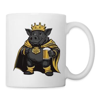 Schwein Bier König Wildschwein - Tasse - Weiß - Rechts