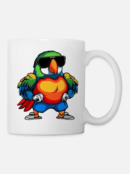 Cooler Papagei - Tasse - Weiß