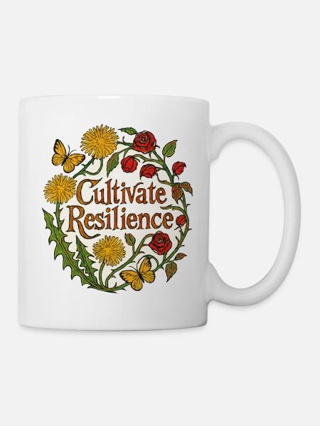 Pflege der Widerstandsfähigkeit Floral - Tasse - Weiß