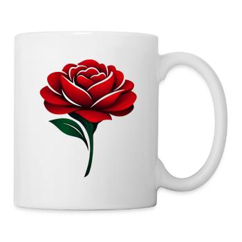 Red Rose Deep Red Blossoms - Mug - white - Right