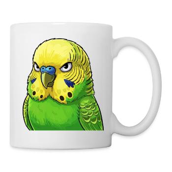 Jaune vert perruche vibrant - Mug blanc - blanc - Droite