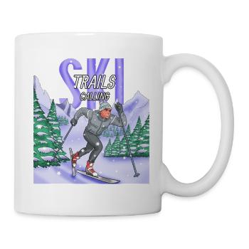Ski Trails Calling Cross-Country Sports - Mug - white - Right