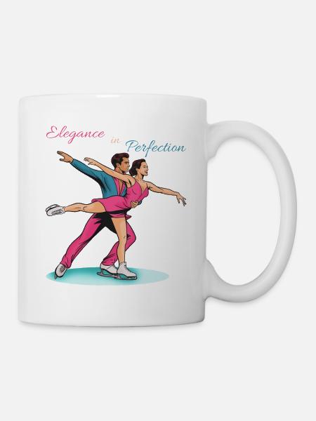 Eleganz auf dem Eis, Eiskunstlauf - Tasse - Weiß