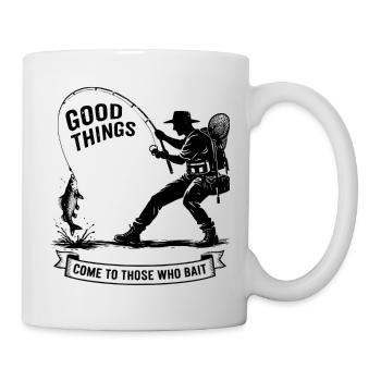 Fischer Vater - Good things come to those who bait - Tasse - Weiß - Rechts