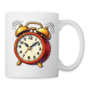 Wecker Comic Uhr - Tasse - Weiß - Rechts
