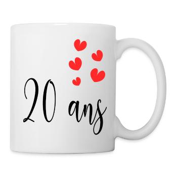 20. 20th ANNIVERSARY. 20 YEARS ANNIVERSARY. 20 YEARS. - Mug - white - Right