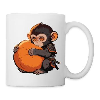 Süßer Baby Affe gibt Faustschlag Monkey Punch - Tasse - Weiß - Rechts