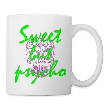 Süß aber durchgeknallt, lustiger Spruch - Tasse - Weiß - Rechts