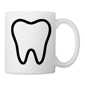 Zahn, Zähne, Zahnarzt Geschenk - Tasse - Weiß - Rechts
