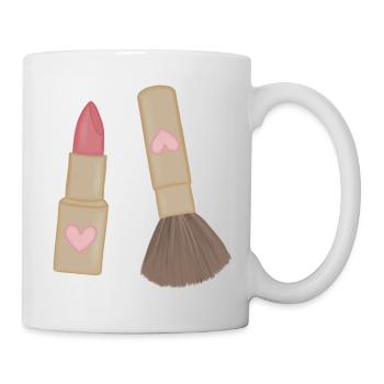 Charme rouge à lèvres et pinceau Heart Lip - Mug blanc - blanc - Droite
