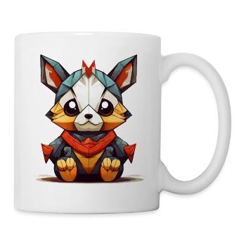 Geometrischer Fuchs Charm - Tasse - Weiß - Rechts