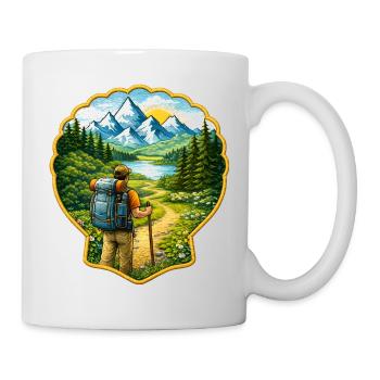 Jakobsweg Patch mit Jakobsmuschel  - Tasse - Weiß - Rechts