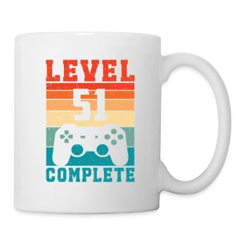 51. Geburtstag Level 51 Complete 51 Jahre Gamer - Tasse - Weiß - Rechts
