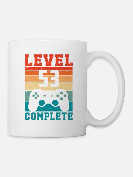 53. Geburtstag Level 53 Complete 53 Jahre Gamer - Tasse - Weiß