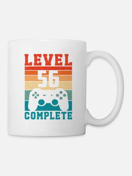 56. Geburtstag Level 56 Complete 56 Jahre Gamer - Tasse - Weiß