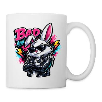 Bad Bunny Süßer Osterhase mit buntem Ei - Tasse - Weiß - Rechts