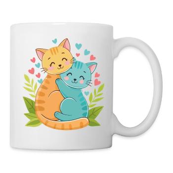 cuddling kittens - Mug - white - Right