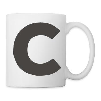 Minimal Letter C Bold Monogram Typography - Mug - white - Right