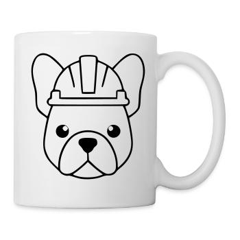 Frenchie Bauarbeiter Helm Outline - Tasse - Weiß - Rechts