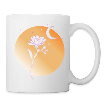 Freesie mit Mond Line Art Illustration  - Tasse - Weiß - Rechts