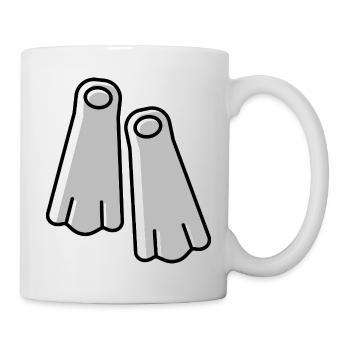 Plongeur à ailettes de plongée - Mug blanc - blanc - Droite