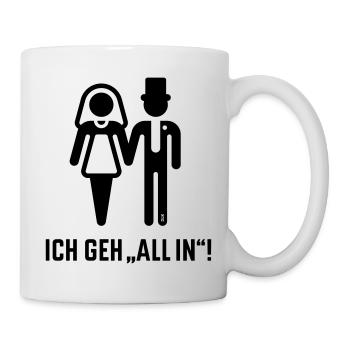 Je me lance à fond ! (Mariage, Mariée et Marié, Enterrement de vie de garçon / B) - Mug blanc - blanc - Droite