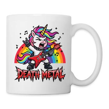 Death Metal Unicorn – Rocker Rainbow Design - Mug - white - Right