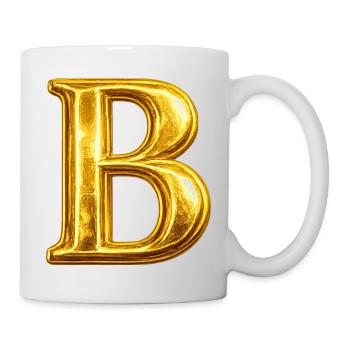 Goldenes B-Monogramm - Tasse - Weiß - Rechts