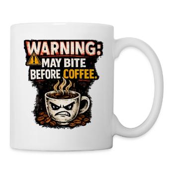 Warning May Bite Before Coffee Humor - Mug - white - Right